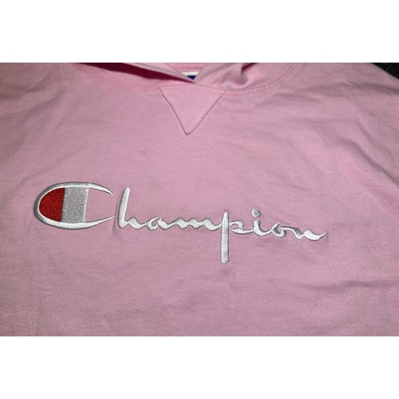 Champion HERITAGE girls pink Long sleeve embroidered cotton Pullover hoodie Sz L - Picture 8 of 11